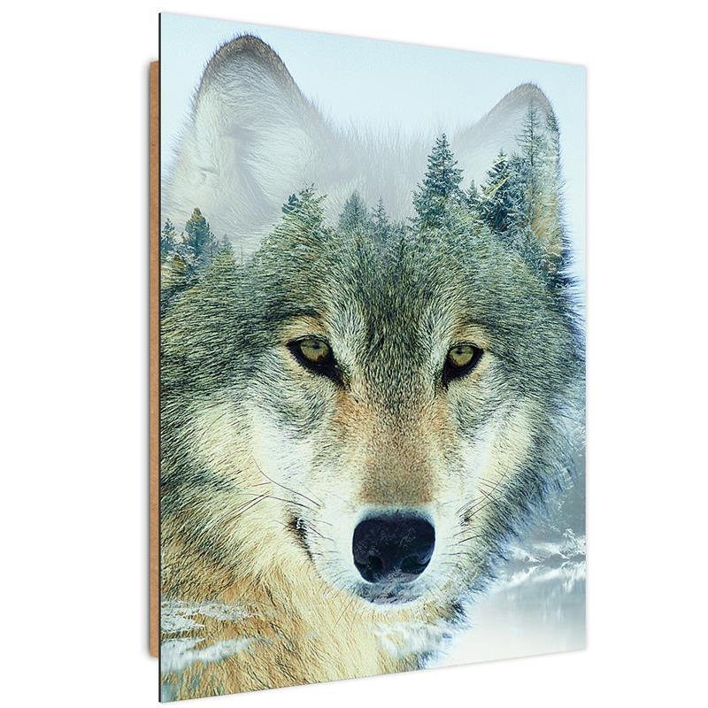 Deco panel print, Wolf on the background of the forest