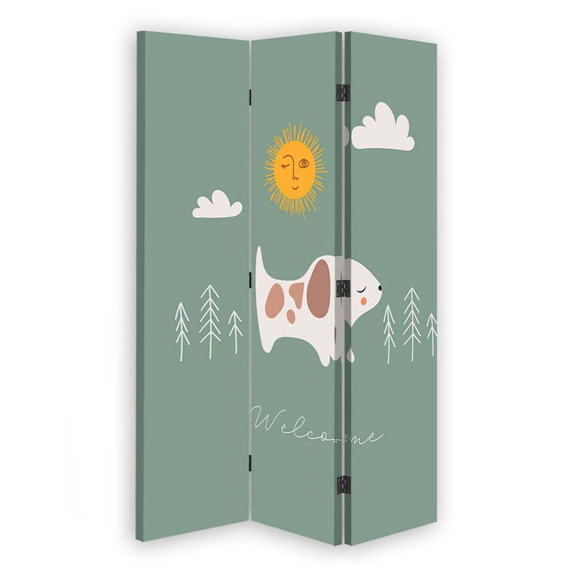Room divider Double-sided PIN IT, Cheerful little dog