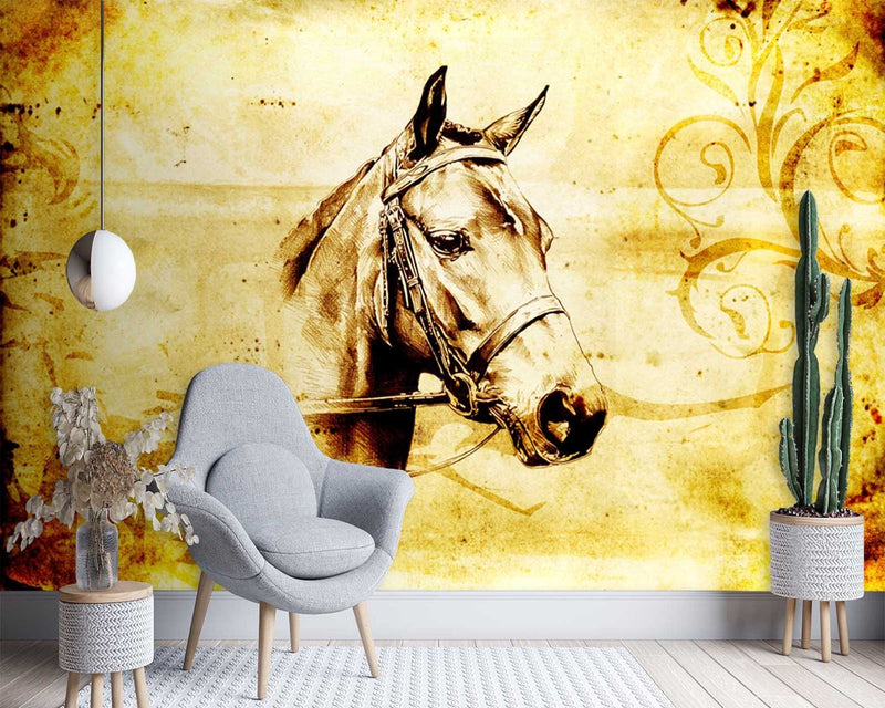Wallpaper, Retro Horses Head