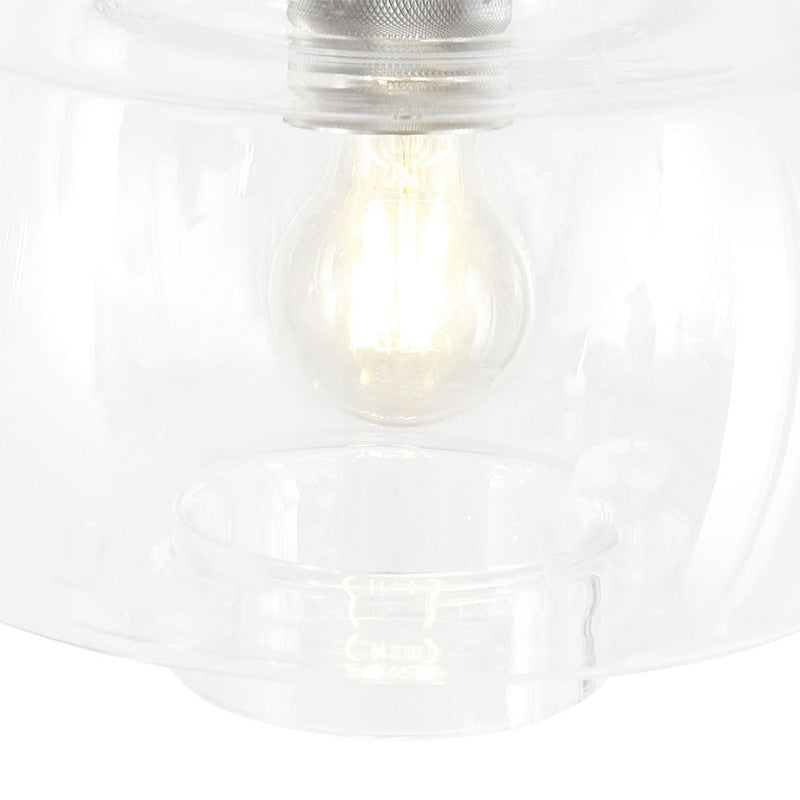 Pendant Glass Light glass white E27 3 lamps