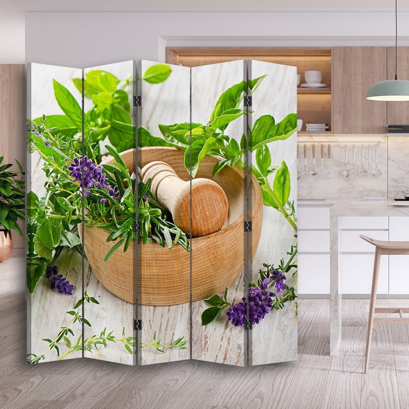 Room divider Double-sided, Wooden Mortar for Herbs