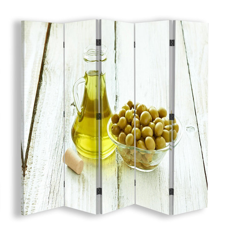 Room divider Double-sided, Olives in a bowl and oil