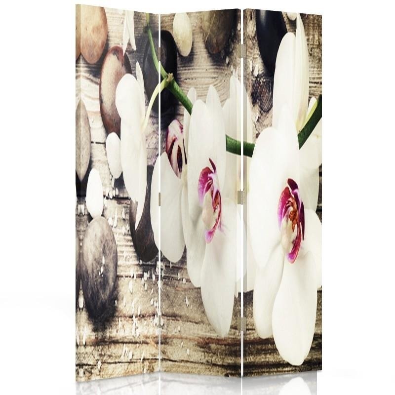 Room divider Double-sided rotatable, The discreet charm of orchids