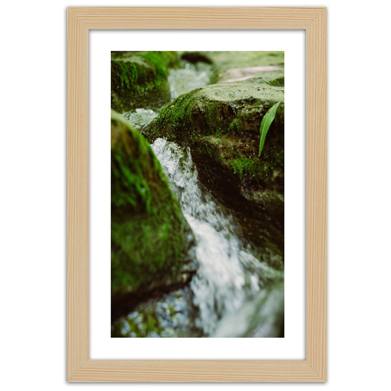 Picture in natural frame, Rushing river