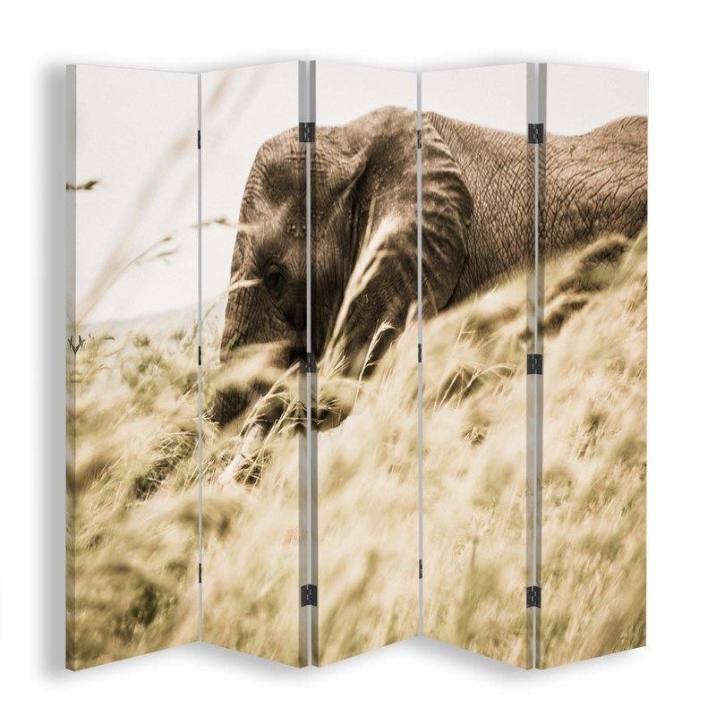 Room divider Double-sided rotatable, Elephant wandering