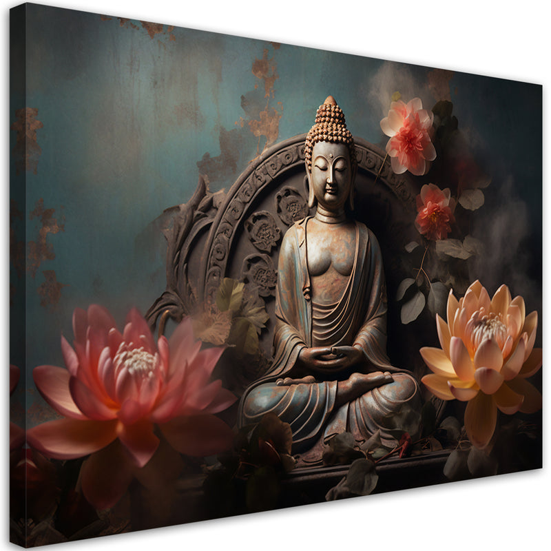 Canvas print, Buddha Zen Flowers