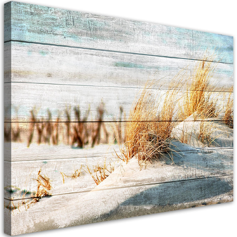 Canvas print, Beach dunes on wood