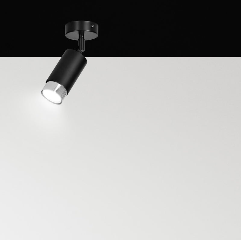HIRO ceiling lamp 1L, black, GU10