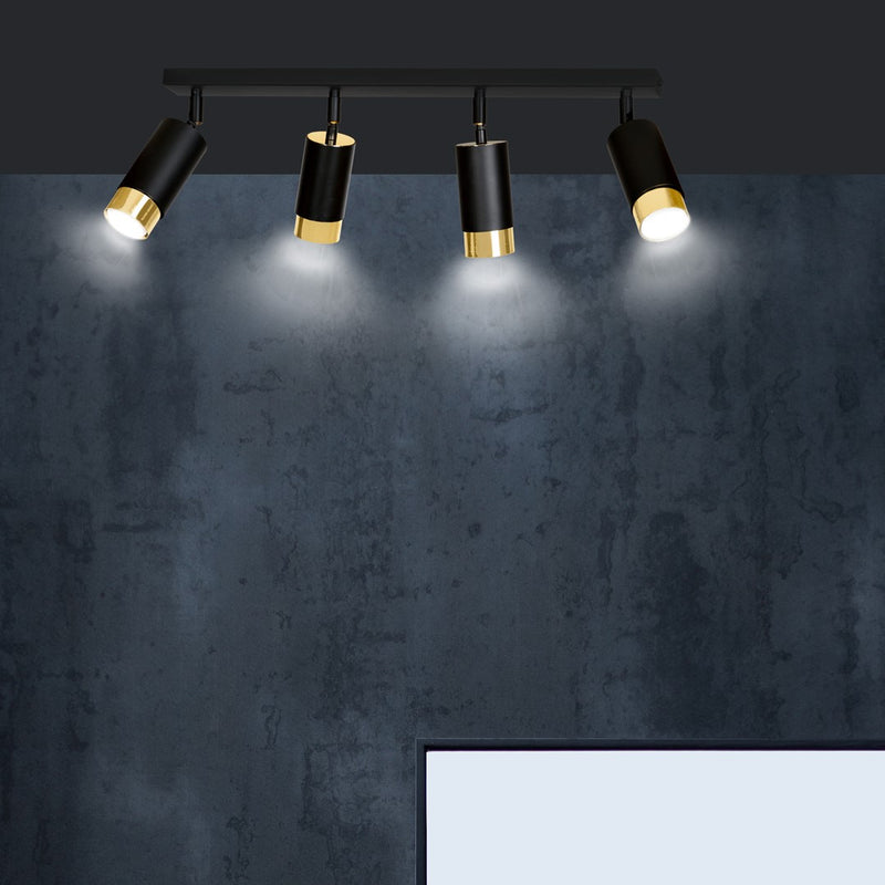 HIRO ceiling lamp 4L, black, GU10