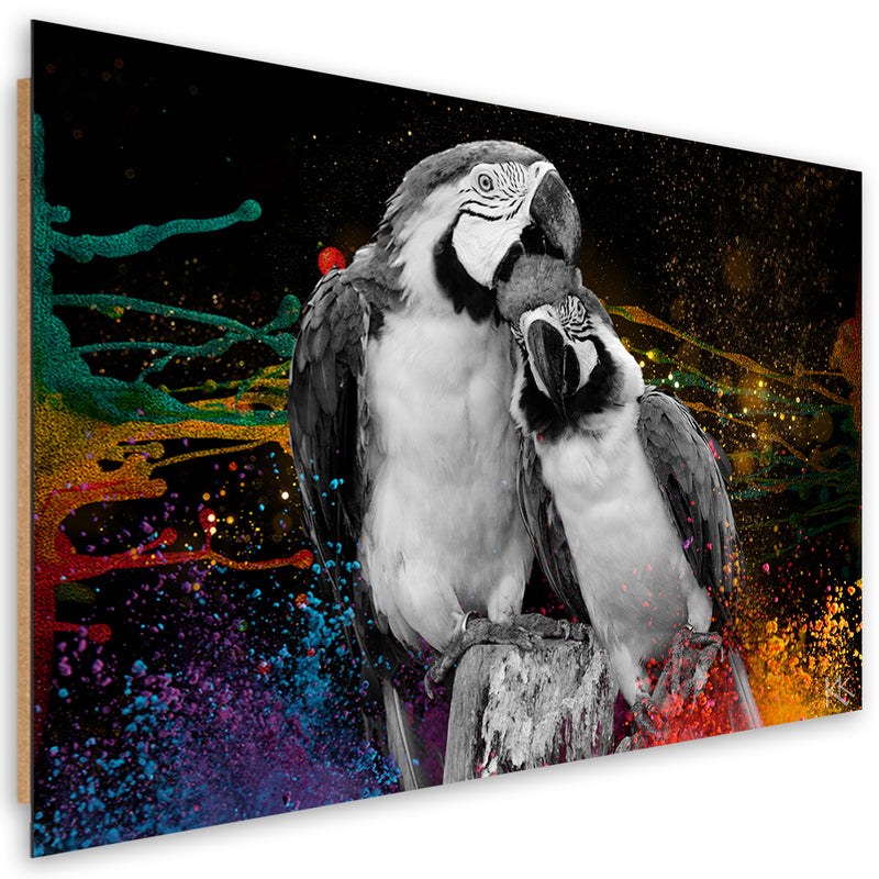 Deco panel print, Colorful parrots abstract