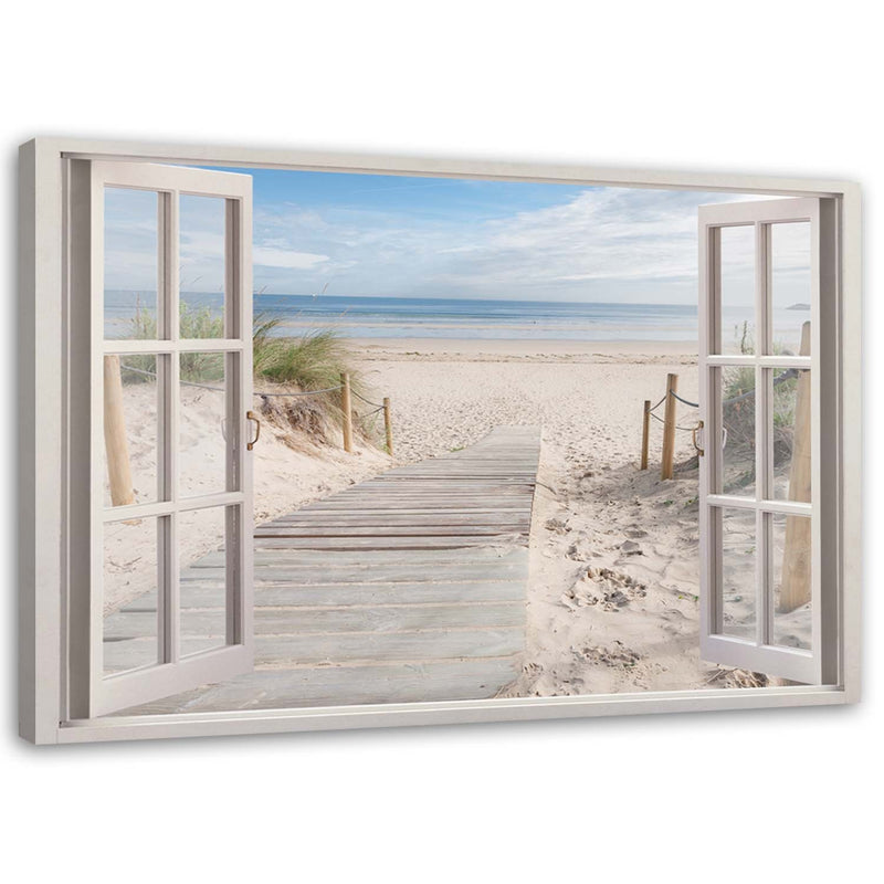 Canvas print, Window path to the beach