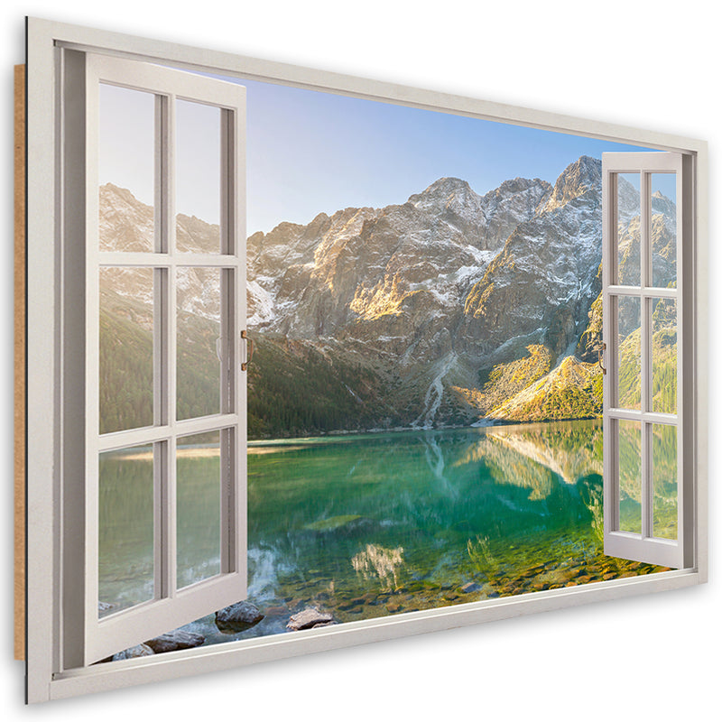 Deco panel print, Window Lake in the mountains Nature