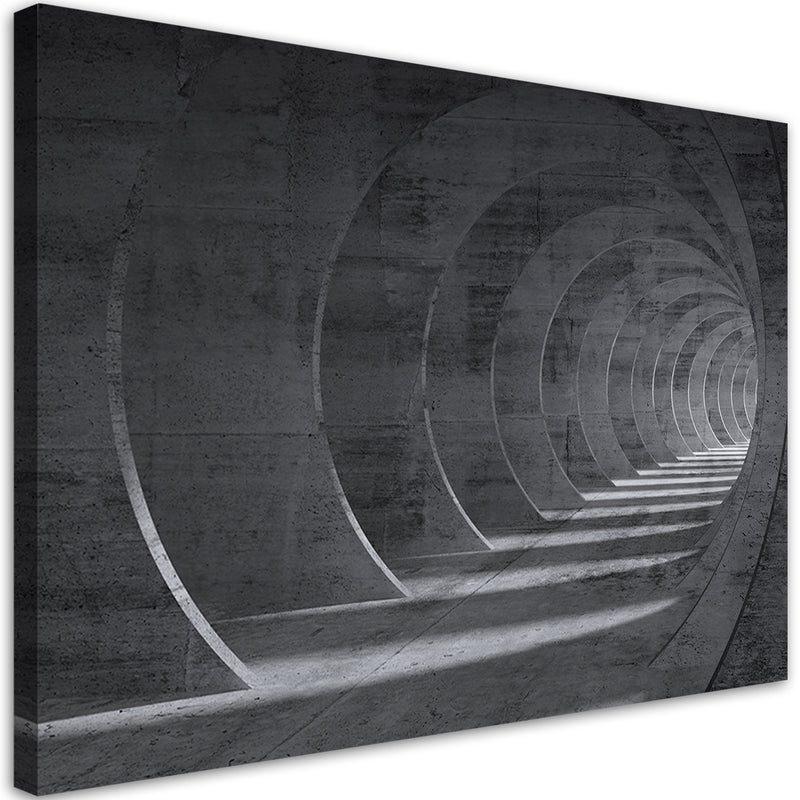 Canvas print, Gray tunnel 3D