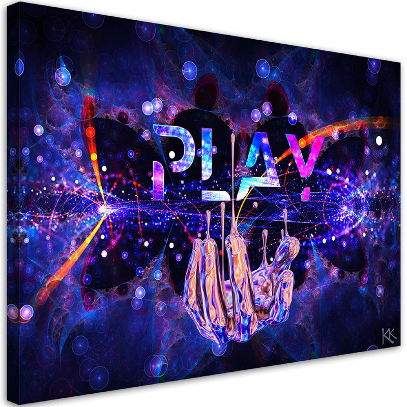 Canvas print, Neon sign Play
