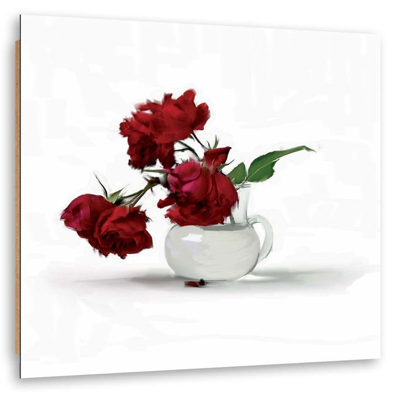 Deco panel print, Red roses in a vase
