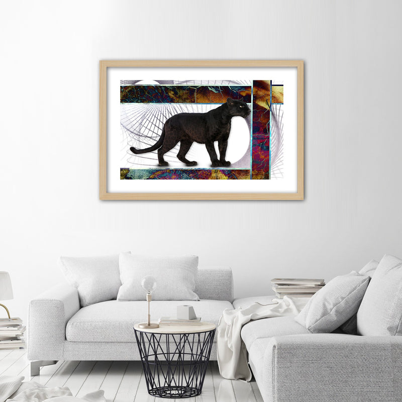 Picture in natural frame, Attentive panther