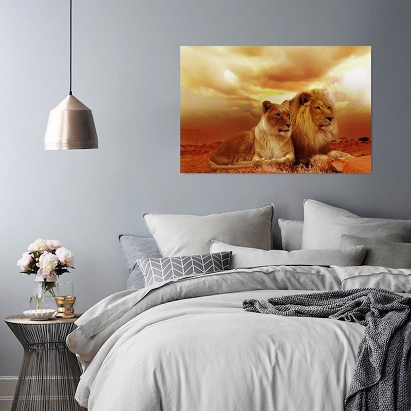 Canvas print, Lion couple