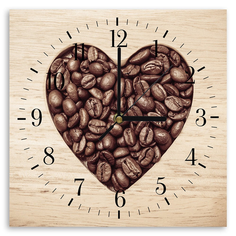 Wall clock, Coffee Bean Heart