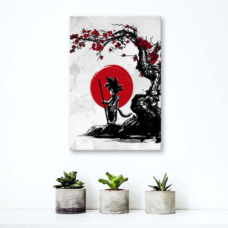 Deco panel print, Goku and the red moon