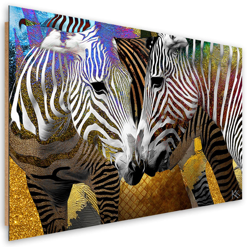 Panel decorativo estampado, animales cebra abstractos