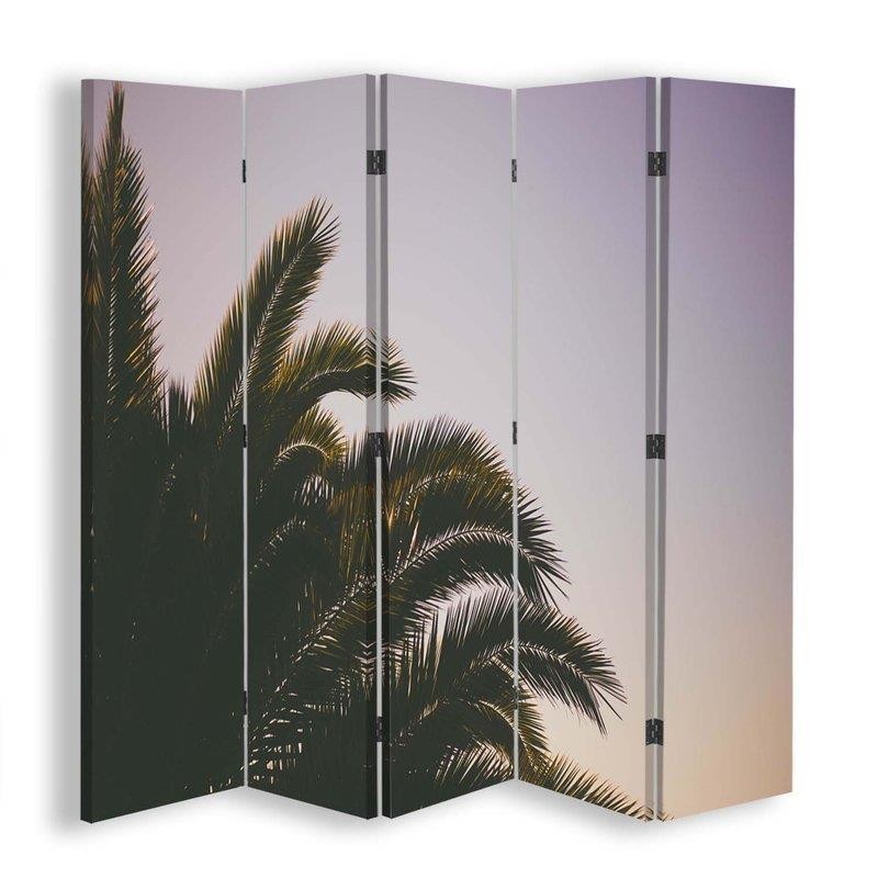 Room divider Double-sided, Palm tree on purple background