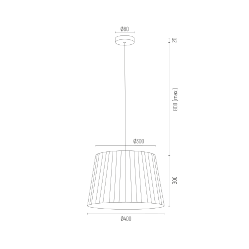 Pendant lamp 1 flame Aragon ASTI (1 x 15W (max), E27)