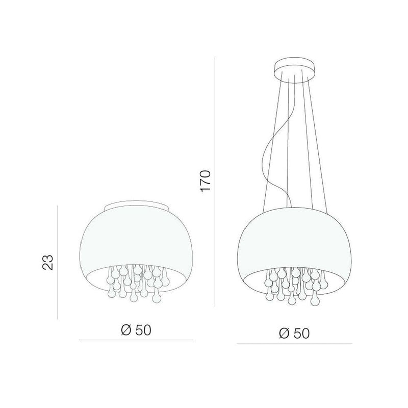 BUZZ ceiling lamp 5L, chrome, G9