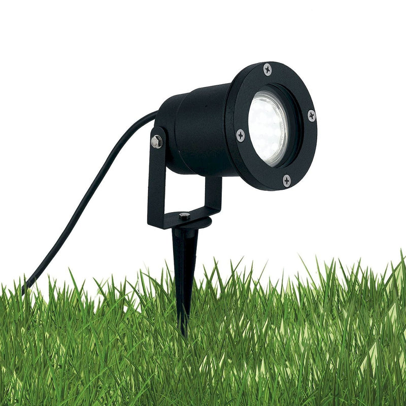 Outdoor spotlight Intec AKRON black aluminum GU10