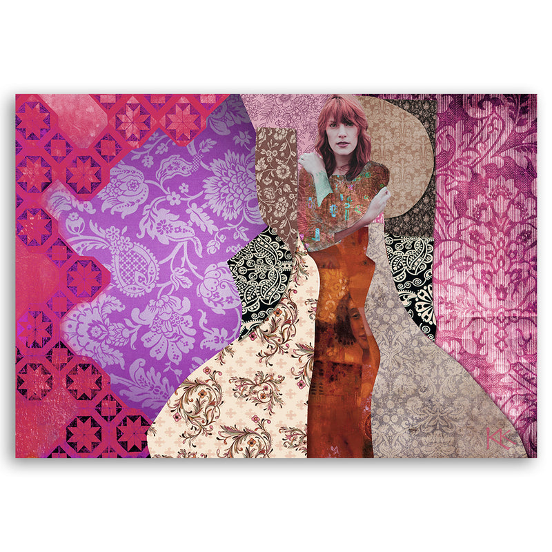 Deco panel print, Woman on decorative background