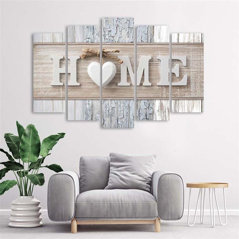 Five piece picture canvas print, Home depot in scandinavian style