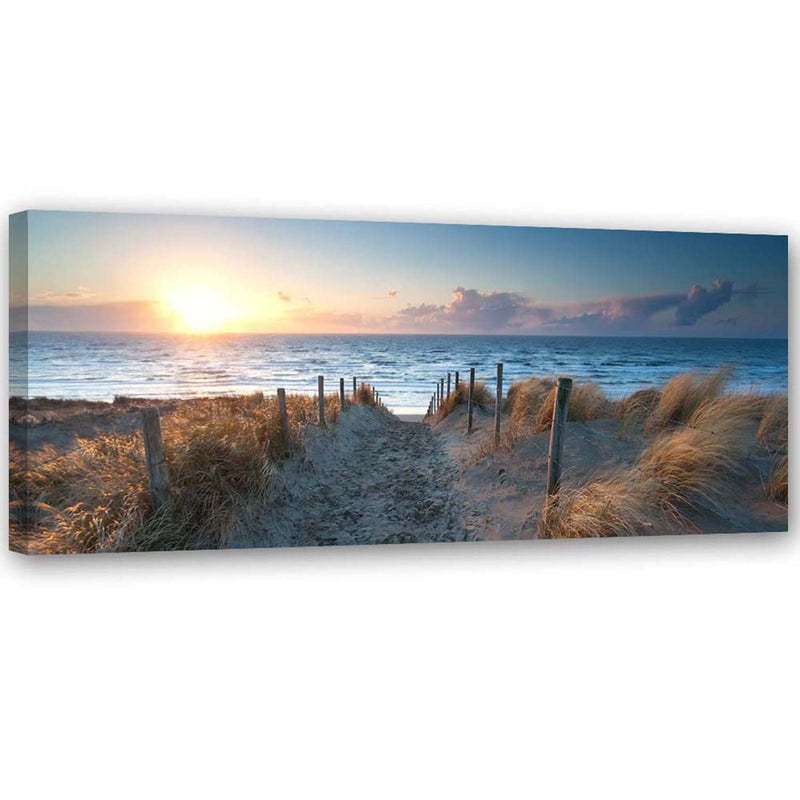Canvas print, Sunset on a beach by the sea