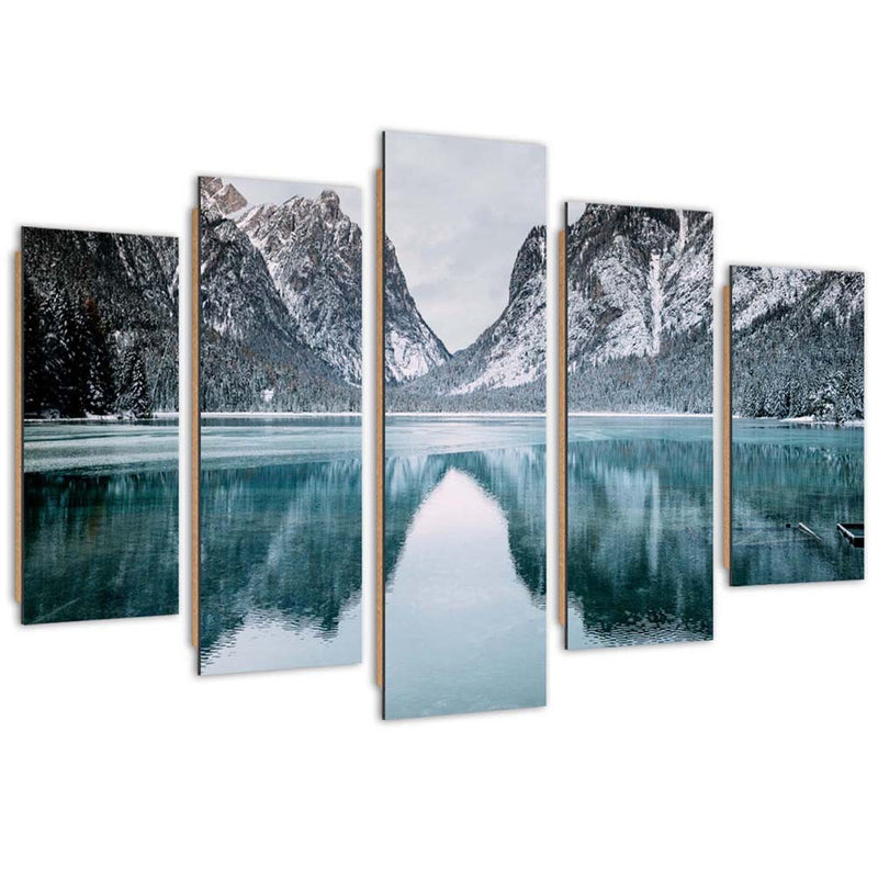 Five piece picture deco panel, Mountain landscape