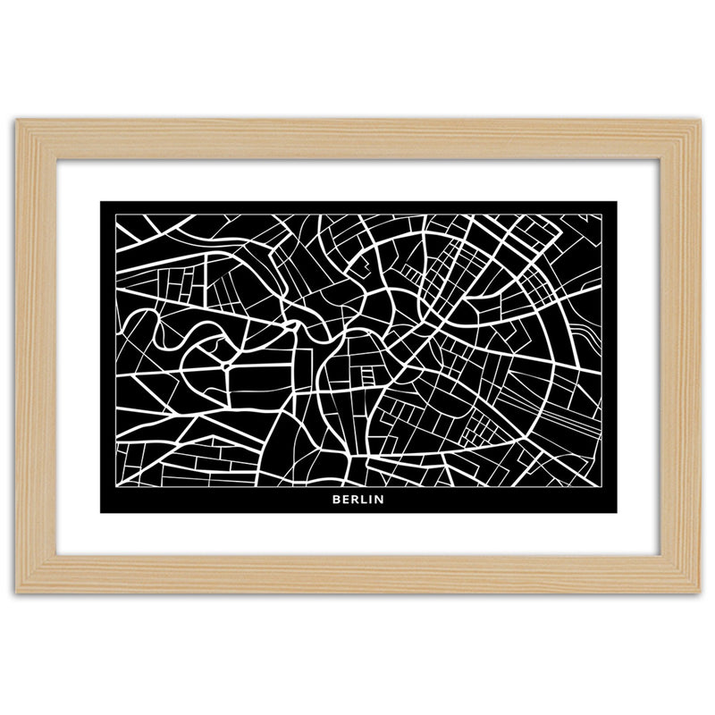 Picture in natural frame, City plan berlin