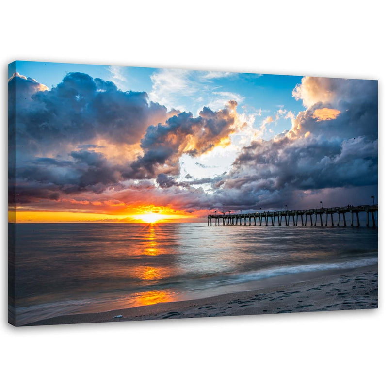Canvas print, Pier at sunset