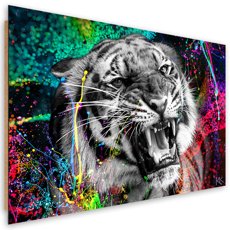 Panel decorativo estampado, Naturaleza animal tigre