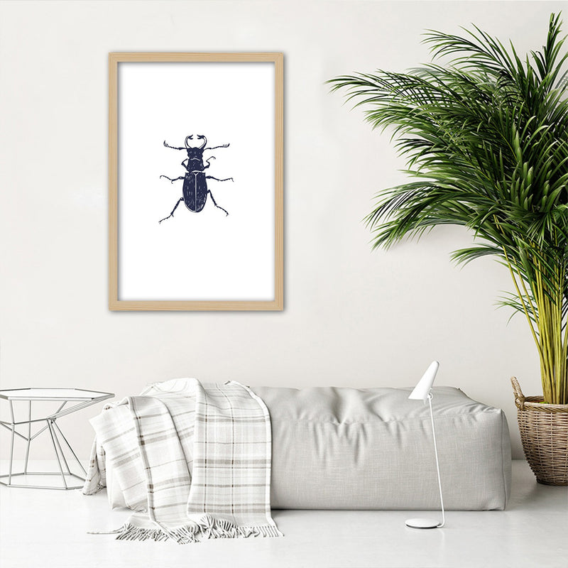 Picture in natural frame, Black beetle