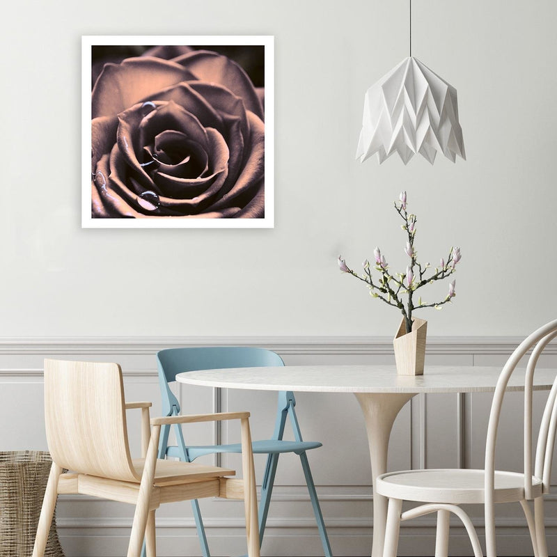 Deco panel print, Water droplets on a rose