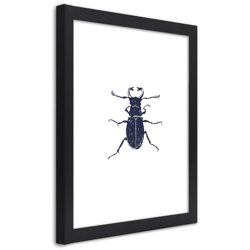 Picture in black frame, Black beetle