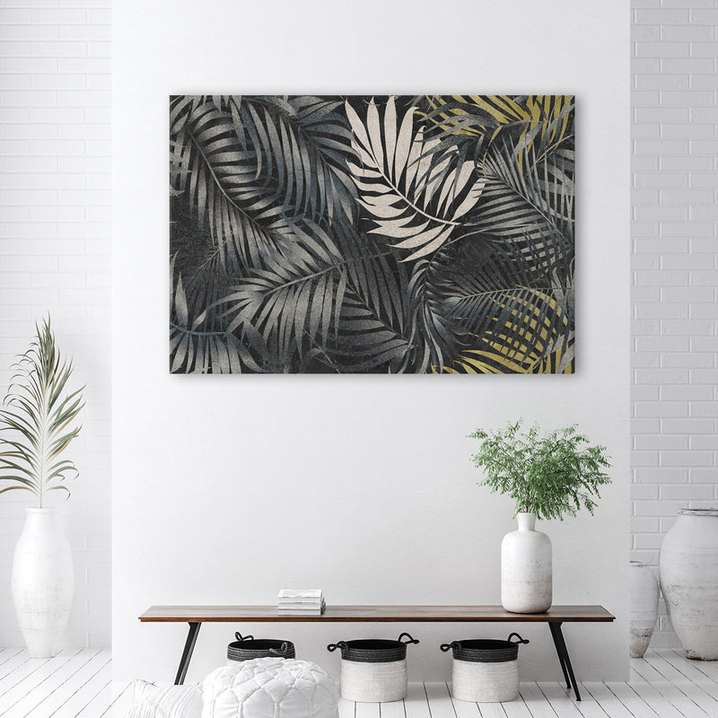 Canvas print, Dark tropical leaves nature