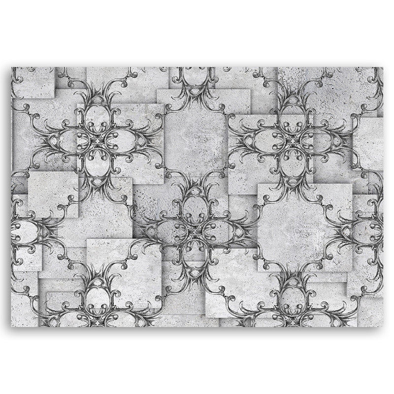 Deco panel print, Oriental pattern on gray background