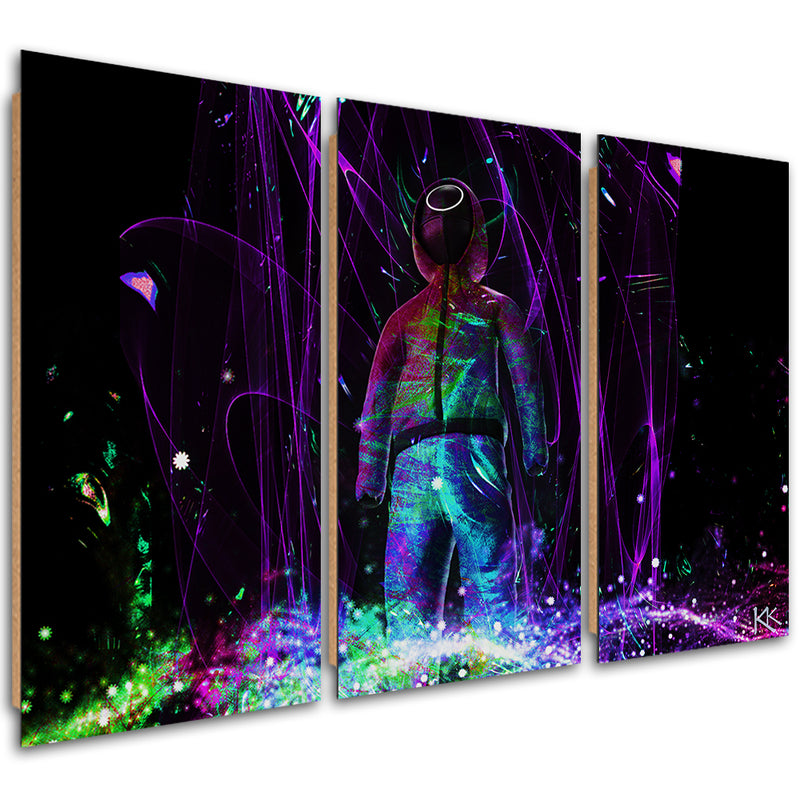 Three piece picture deco panel, Neon player