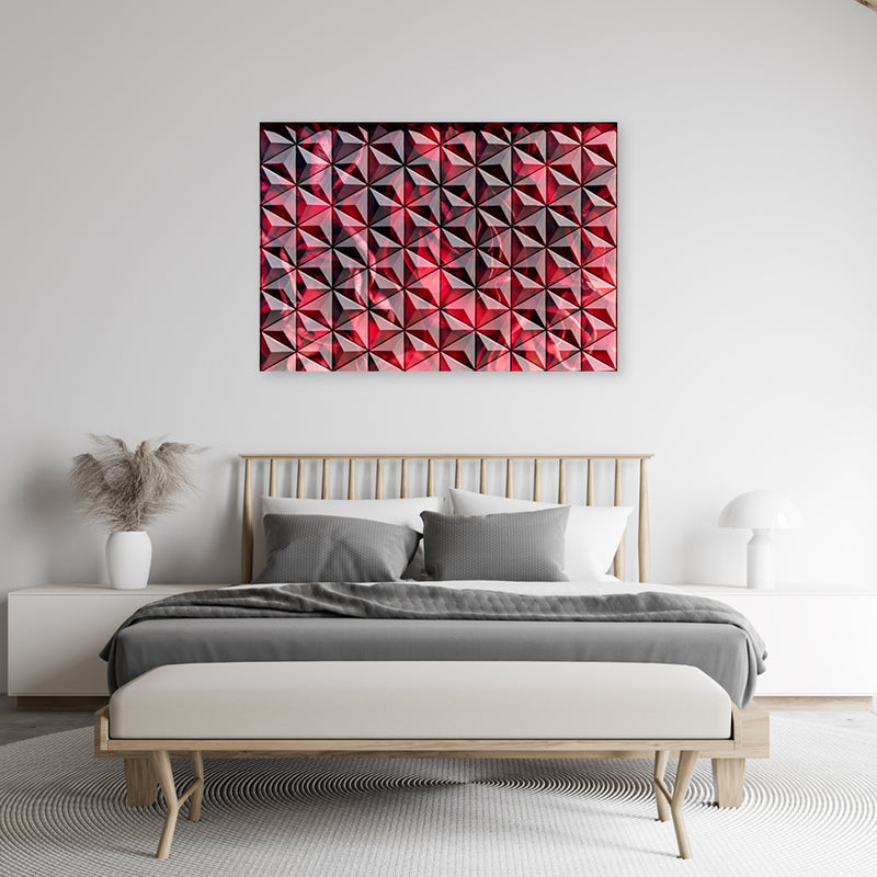 Deco panel print, Red geometrics