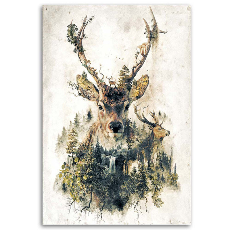 Deco panel print, Artistic stag