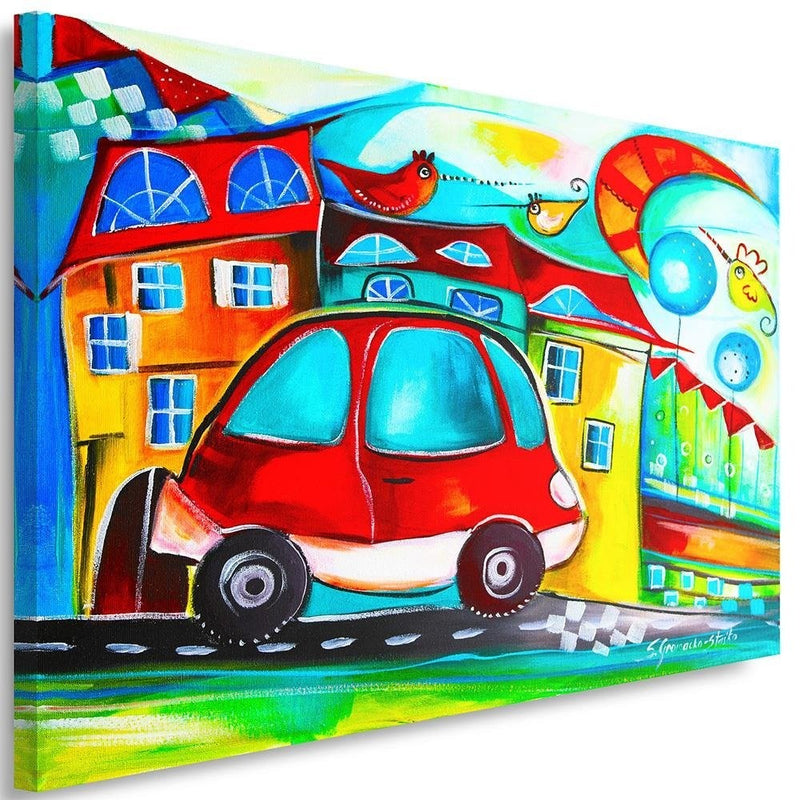 Canvas print, Red car