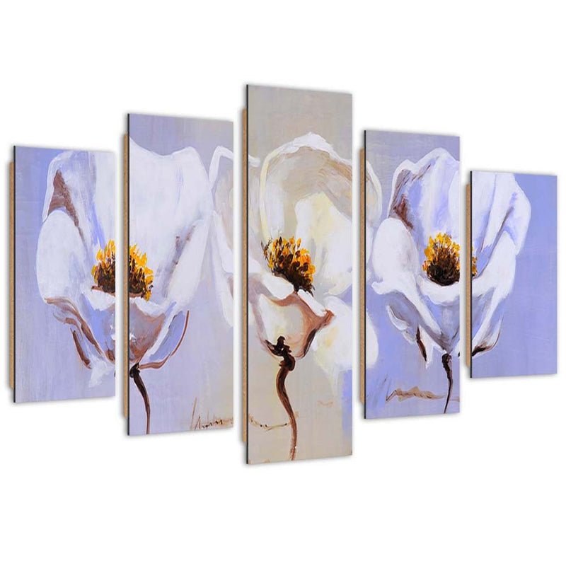 Five piece picture deco panel, Three flowers