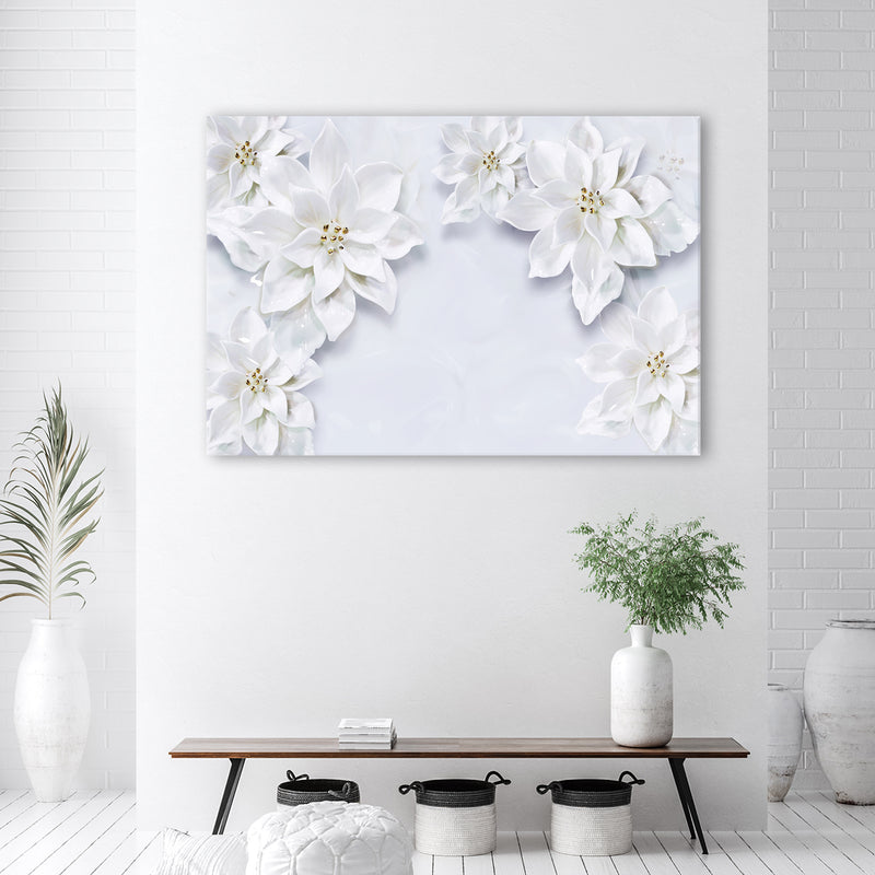 Deco panel print, Snow White Flowers Plants
