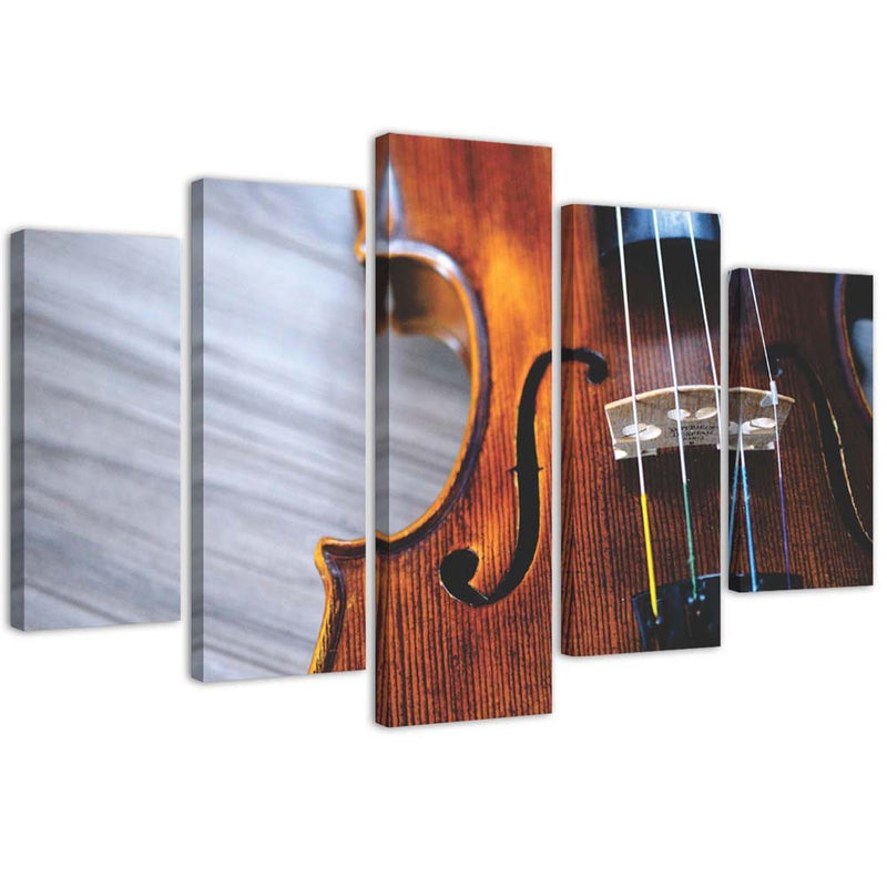 Five piece picture canvas print, Violin