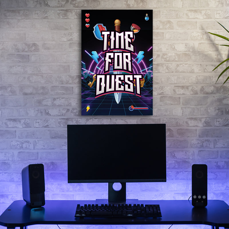 Deco panel print, Time for quest inscription for players