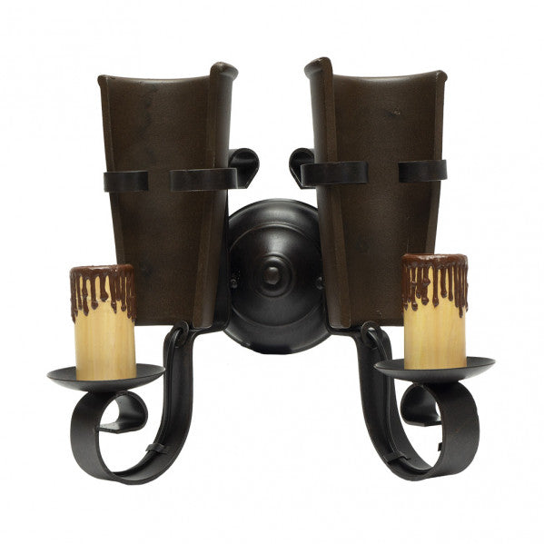 CANTINA washer sconce 2xE27 metal / resin brown