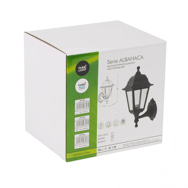 ALBAHACA outdoor wall light 1xE27 crystal / polycarbonate gold